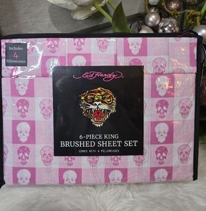 Ed Hardy 6Piece King Double Brushed sheet set.New